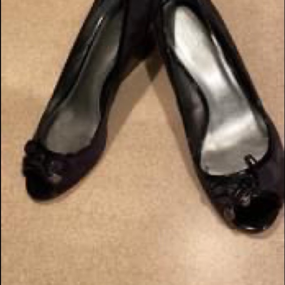 New in box size 10 Black Coach Wedge shoes